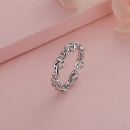 Simple Style Heart Shape Copper Plating Hollow Out Open Ring