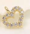 Simple Style Heart Shape Copper Plating Inlay Zircon 14k Gold Plated Charms Jewelry Accessories