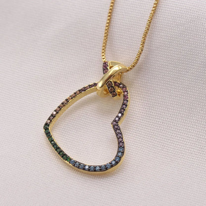 Simple Style Heart Shape Copper Plating Inlay Zircon Gold Plated Jewelry Set