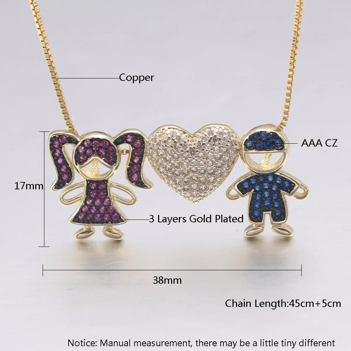 Simple Style Heart Shape Copper Plating Inlay Zircon Gold Plated Pendant Necklace