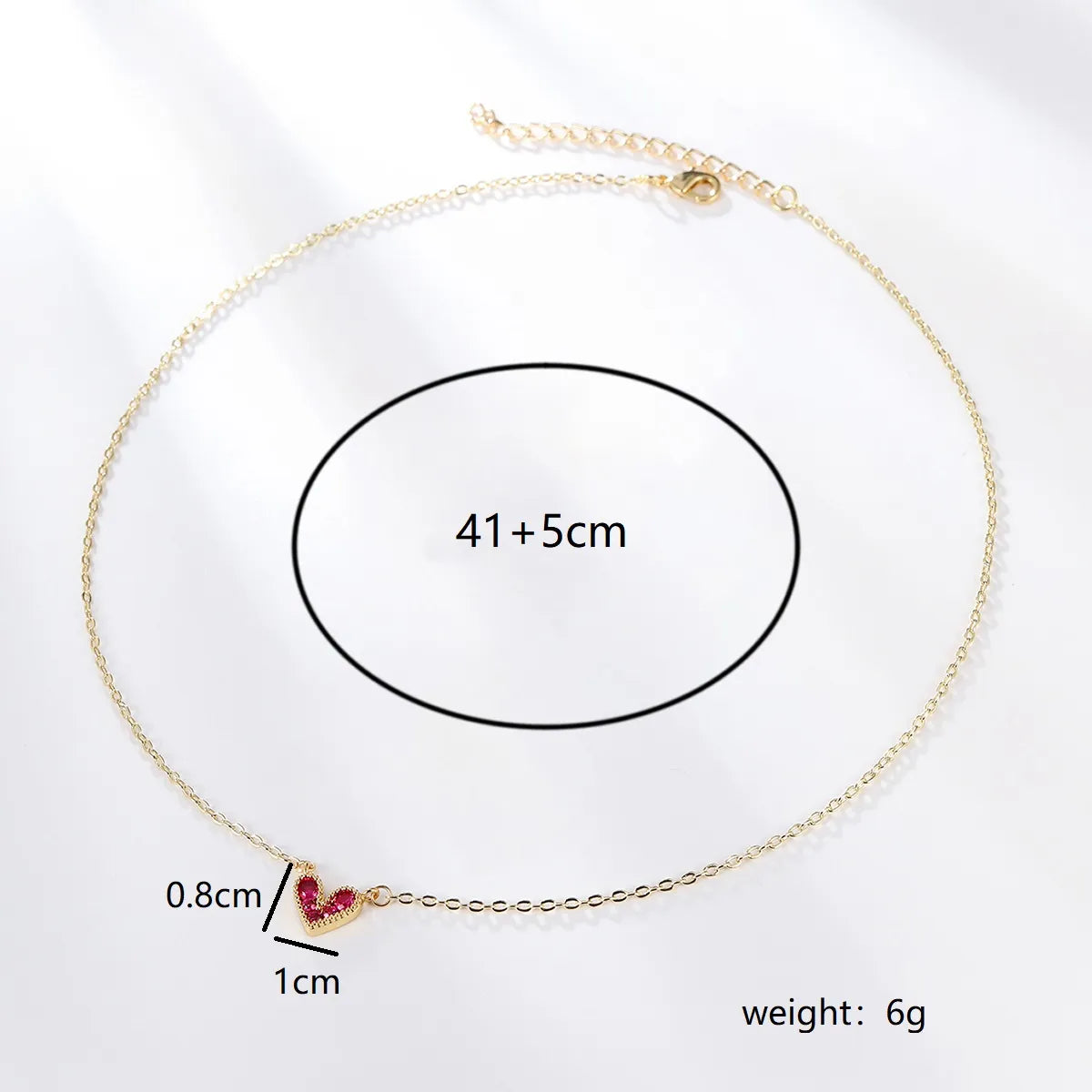 Simple Style Heart Shape Copper 18k Gold Plated Zircon Pendant Necklace In Bulk