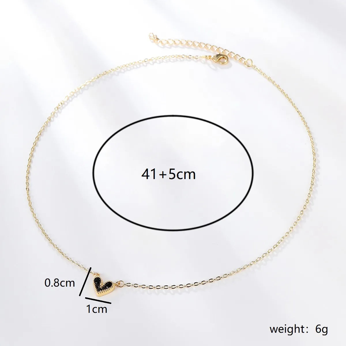 Simple Style Heart Shape Copper 18k Gold Plated Zircon Pendant Necklace In Bulk