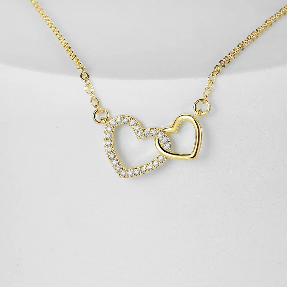 Simple Style Heart Shape Copper Plating Zircon Necklace 1 Piece