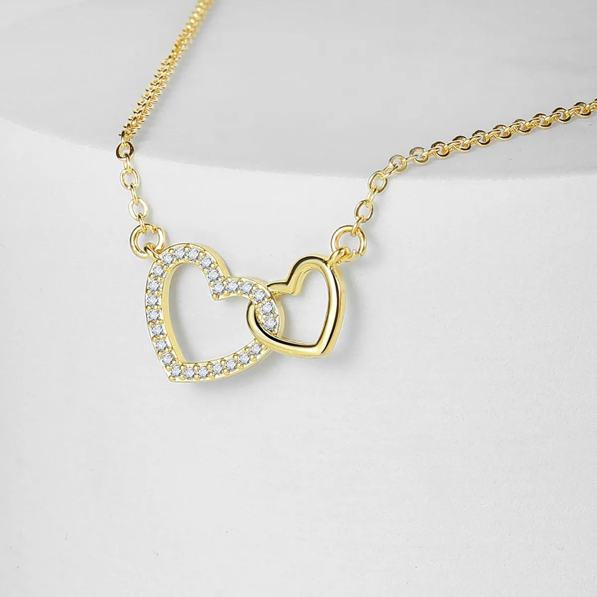 Simple Style Heart Shape Copper Plating Zircon Necklace 1 Piece