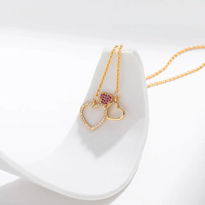 Simple Style Heart Shape Copper Zircon Pendant Necklace In Bulk