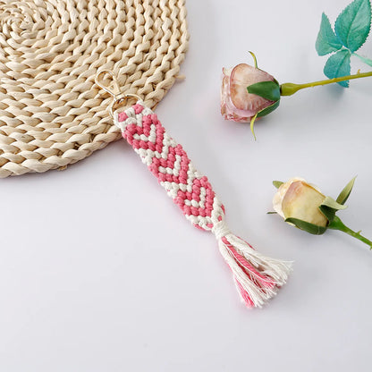 Simple Style Heart Shape Cotton Knitting Valentine'S Day Bag Pendant