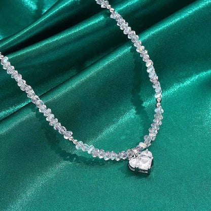 Simple Style Heart Shape Diamond Artificial Crystal Wholesale Necklace