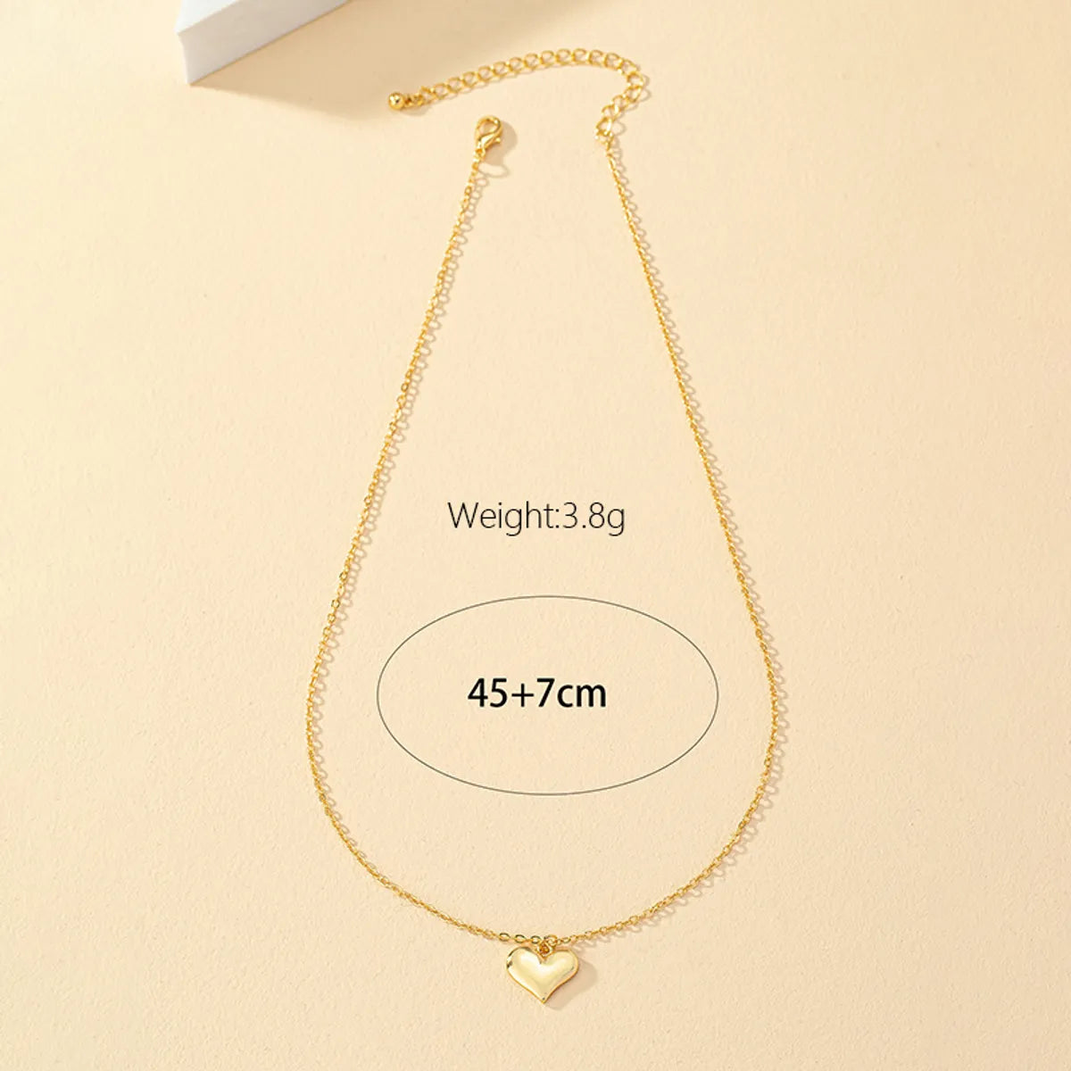 Simple Style Heart Shape Ferroalloy Plating 14k Gold Plated Women's Pendant Necklace