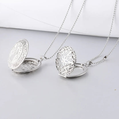 Simple Style Heart Shape Flower Rectangle Titanium Steel Polishing Plating Pendant Necklace