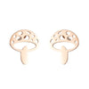 Simple Style Heart Shape Flower Stainless Steel Ear Studs 1 Pair