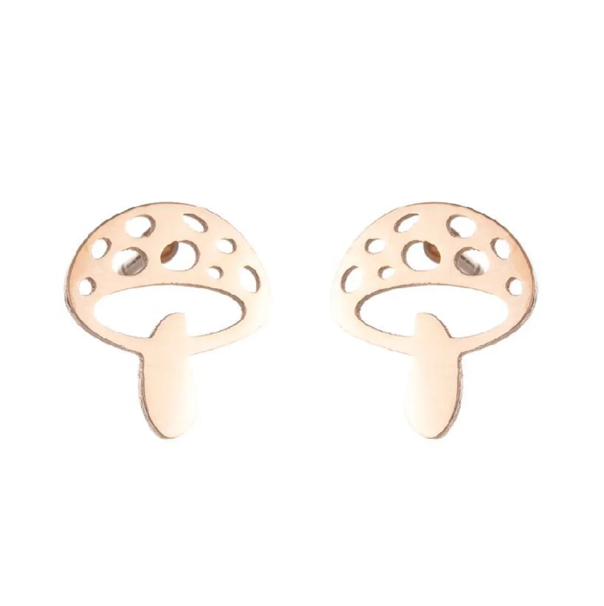 Simple Style Heart Shape Flower Stainless Steel Ear Studs 1 Pair