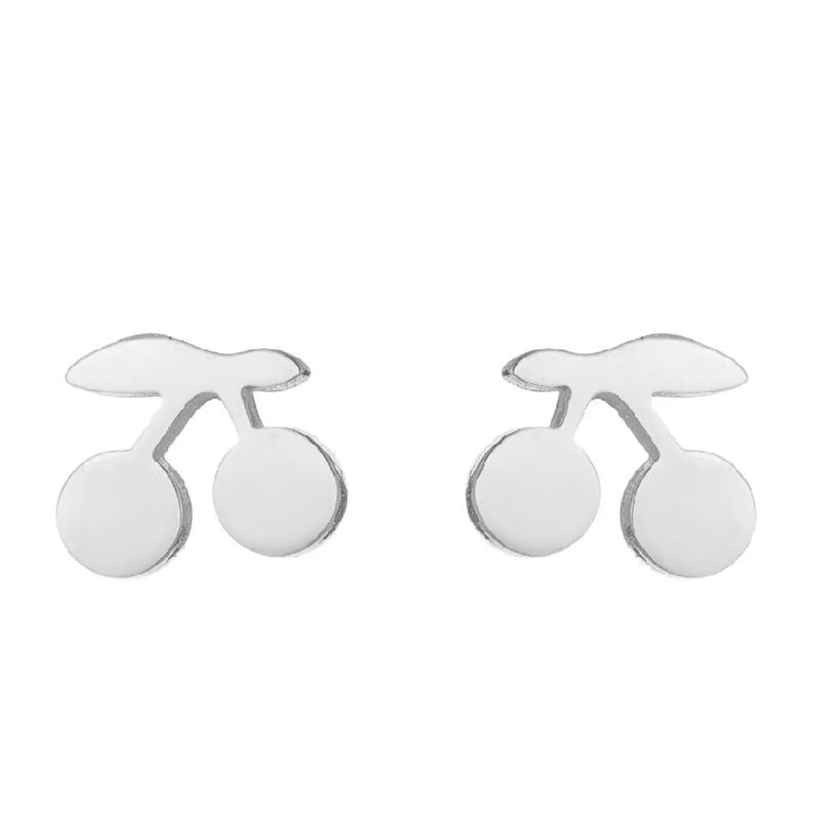 Simple Style Heart Shape Flower Stainless Steel Ear Studs 1 Pair