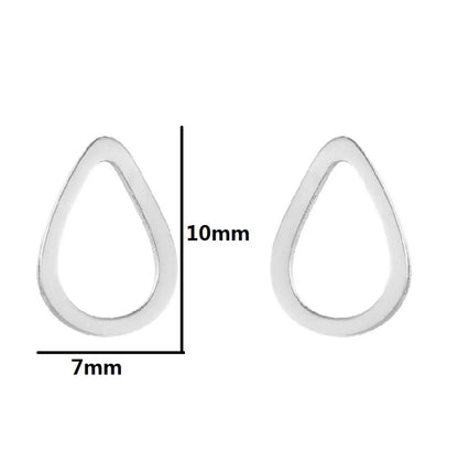 Simple Style Heart Shape Flower Stainless Steel Ear Studs 1 Pair