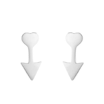 Simple Style Heart Shape Flower Stainless Steel Ear Studs 1 Pair