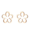 Simple Style Heart Shape Flower Stainless Steel Ear Studs 1 Pair