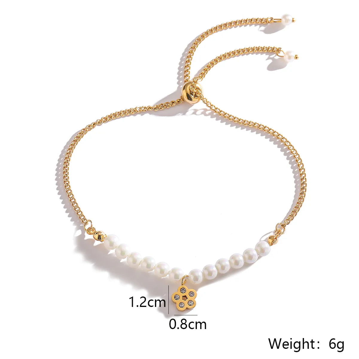 Simple Style Heart Shape Flower Titanium Steel Plating Inlay Zircon 18k Gold Plated Bracelets