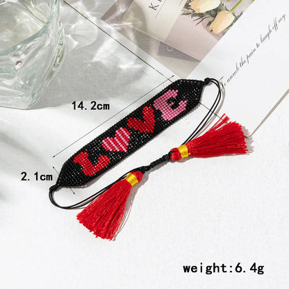 Simple Style Heart Shape Glass Rope Wholesale Bracelets