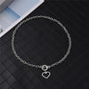 Wholesale Jewelry Simple Style Heart Shape Imitation Pearl Zircon Inlay Pendant Necklace