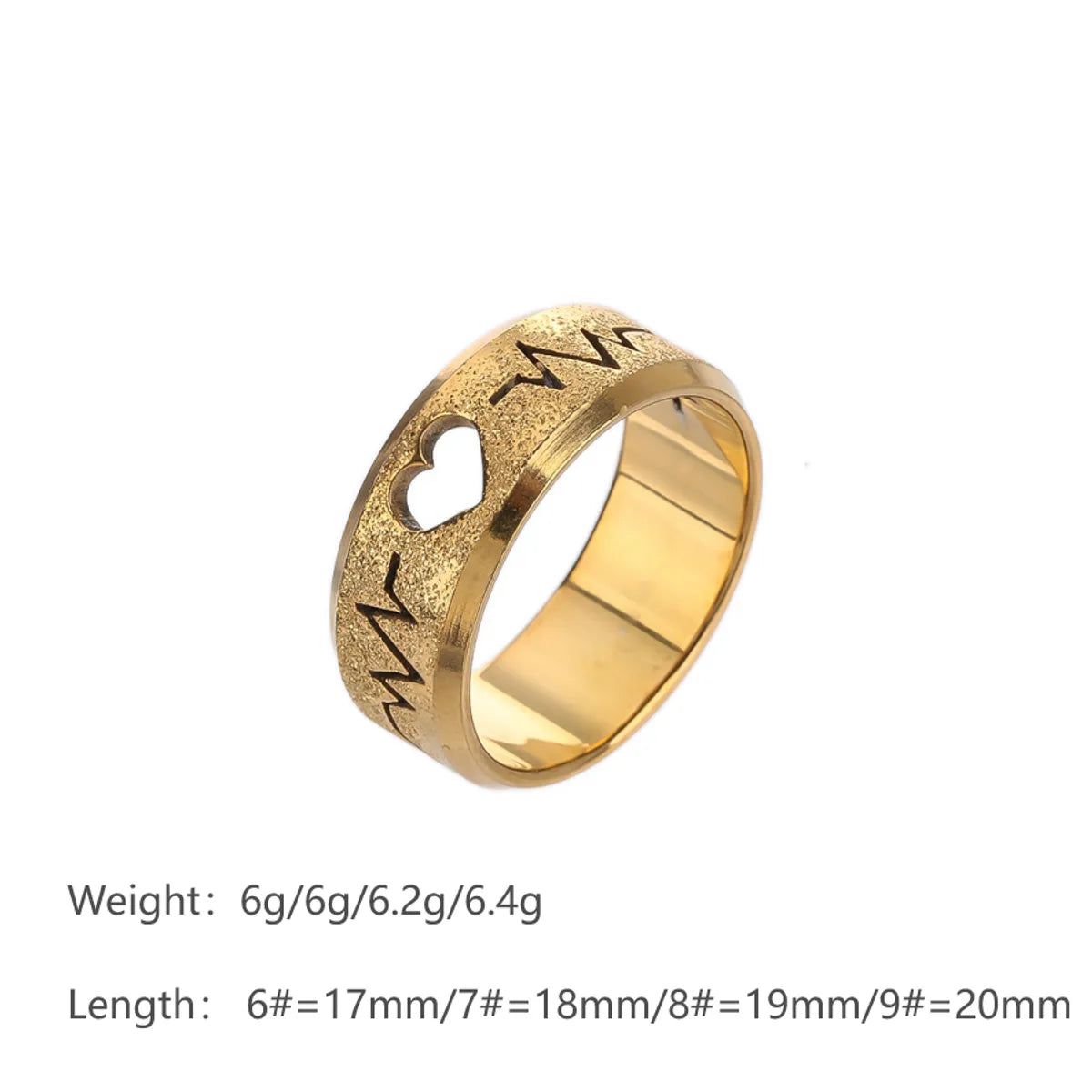 Simple Style Heart Shape Lightning Stainless Steel 14K Gold Plated Unisex Rings