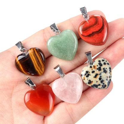 Simple Style Heart Shape Natural Stone Opal Polishing Charms