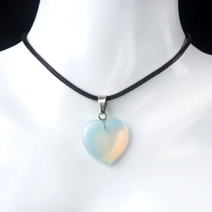 Simple Style Heart Shape Natural Stone Opal Polishing Charms