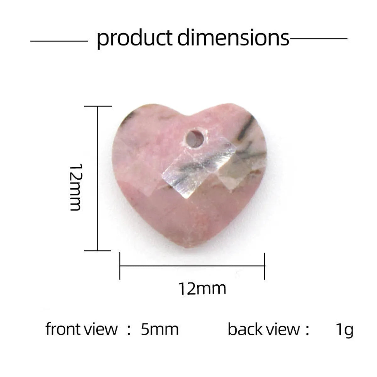 1 Piece Natural Stone Heart Shape