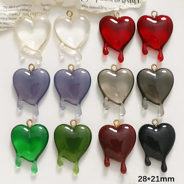 Simple Style Heart Shape Resin Polishing Charms