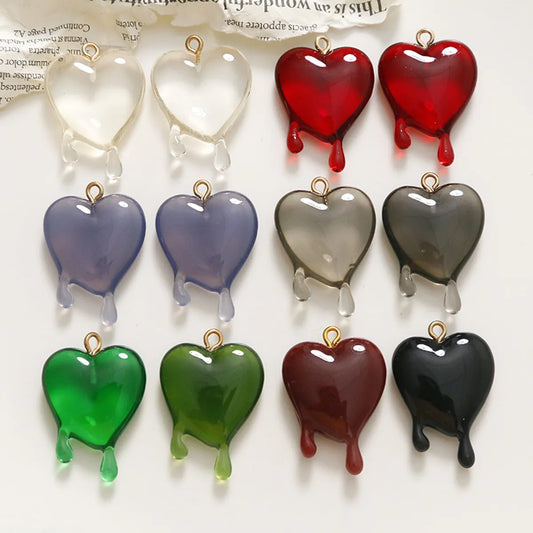 Simple Style Heart Shape Resin Polishing Charms