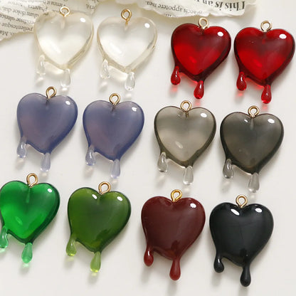 Simple Style Heart Shape Resin Polishing Charms