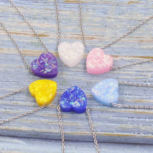 Simple Style Heart Shape Resin Women's Necklace