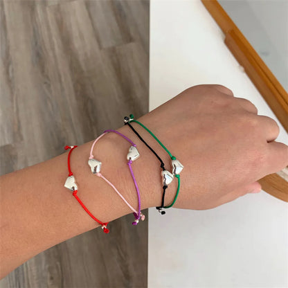 Simple Style Heart Shape Rope Plating Women's Bracelets