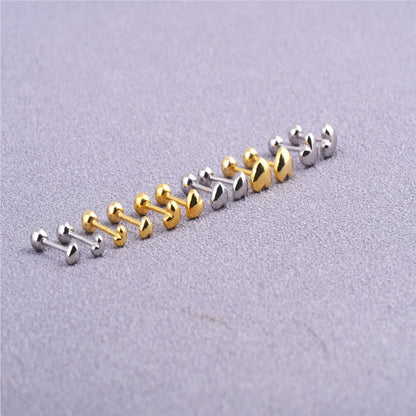 Simple Style Heart Shape Silver Plating Ear Studs 1 Pair