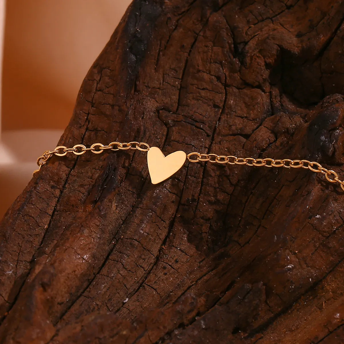 Simple Style Heart Shape Stainless Steel 18k Gold Plated Bracelets In Bulk