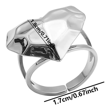 Simple Style Heart Shape Stainless Steel 18k Gold Plated Open Rings