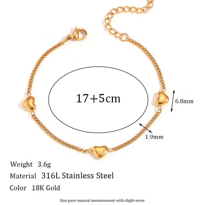 Wholesale Jewelry Simple Style Heart Shape 304 Stainless Steel 18K Gold Plated Plating Pendant Necklace