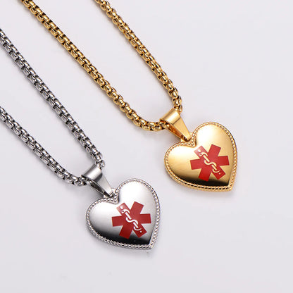 Simple Style Heart Shape Stainless Steel 18k Gold Plated Pendant Necklace