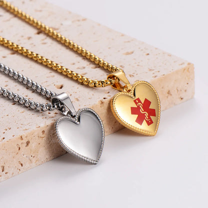 Simple Style Heart Shape Stainless Steel 18k Gold Plated Pendant Necklace