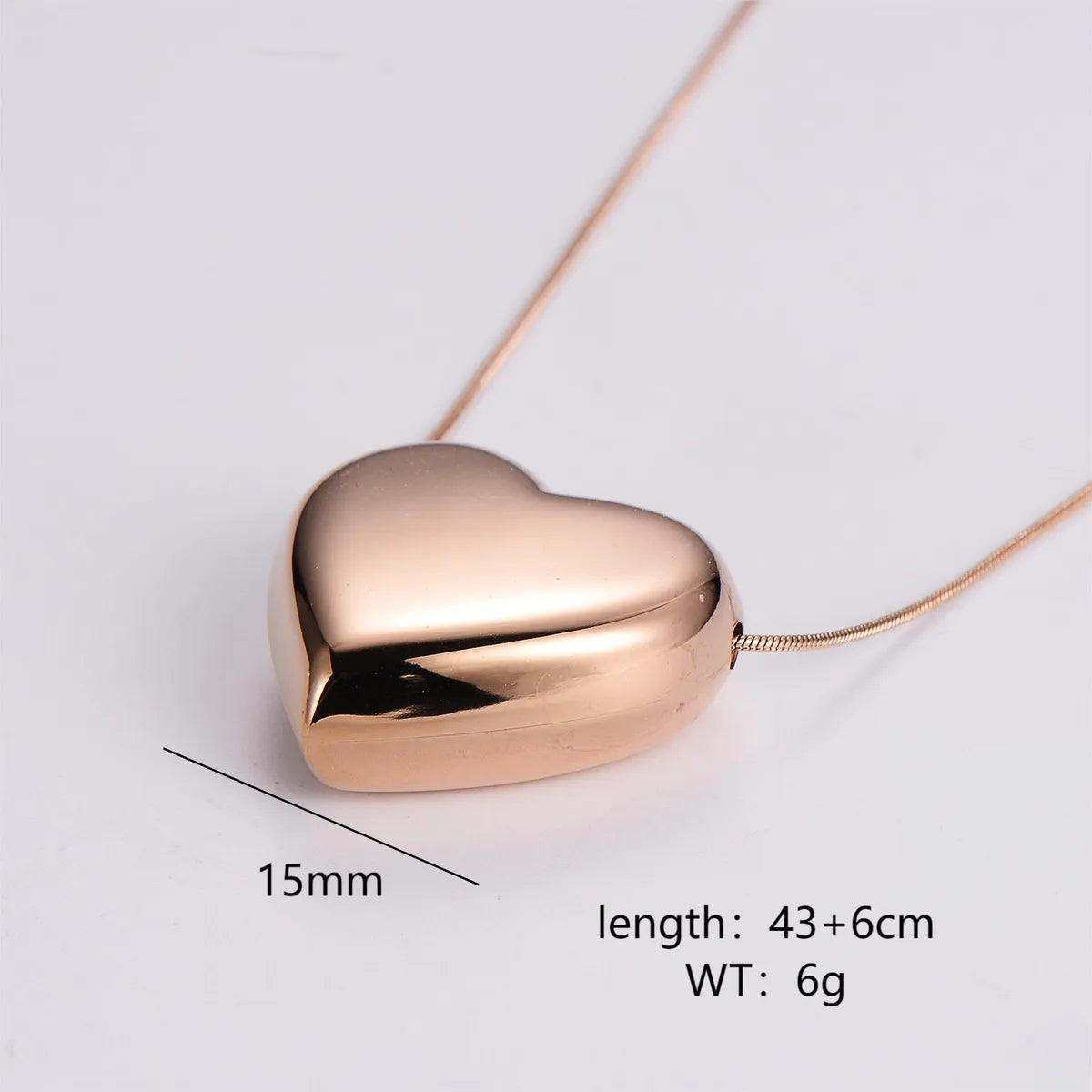 Simple Style Heart Shape Stainless Steel 18k Gold Plated Pendant Necklace