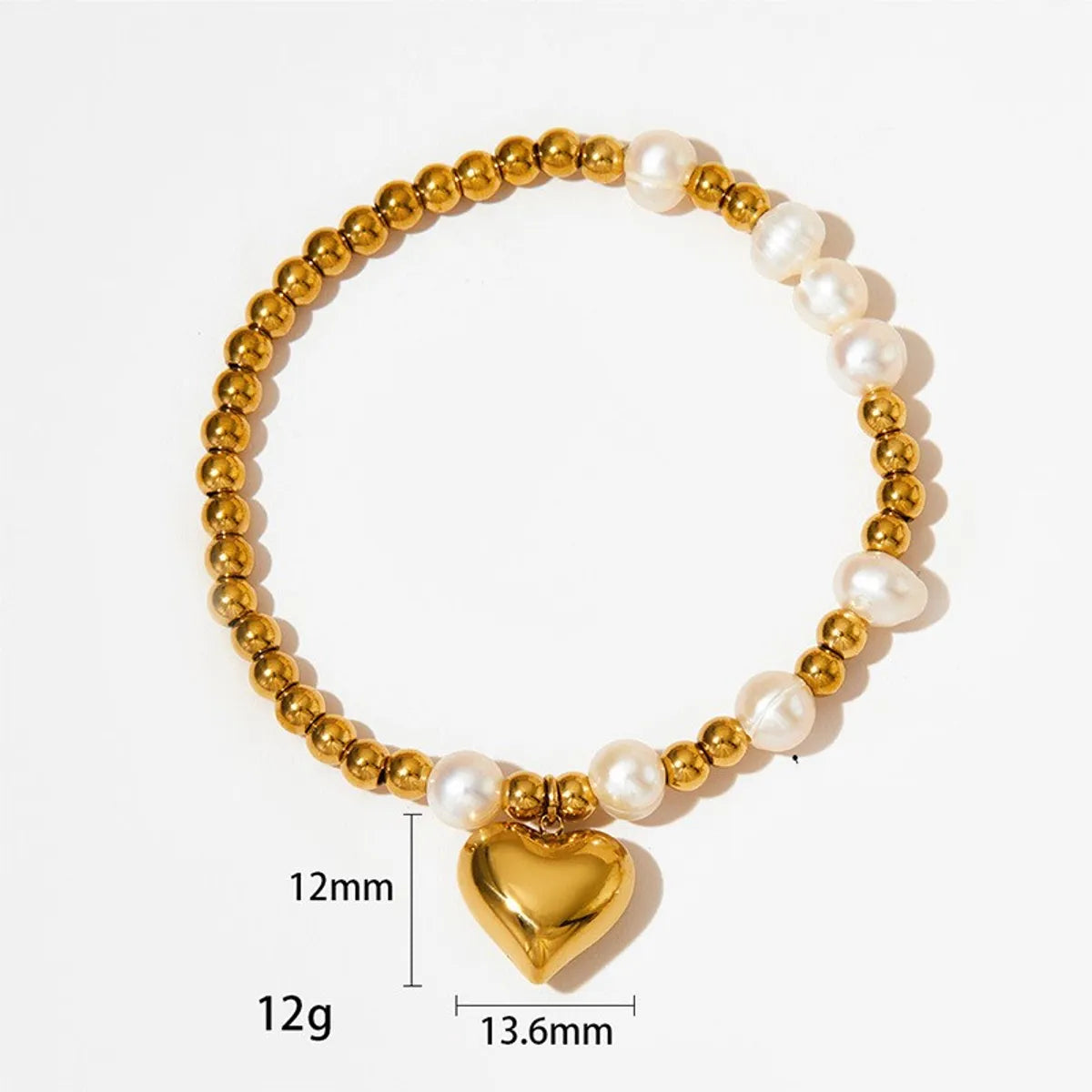 Simple Style Heart Shape 304 Stainless Steel 16K Gold Plated White Gold Plated Gold Plated Bracelets In Bulk