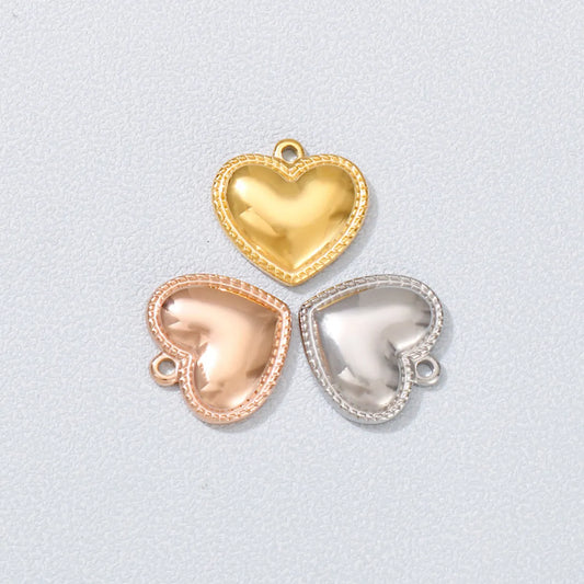 1 Piece Stainless Steel 18K Gold Plated Heart Shape Pendant