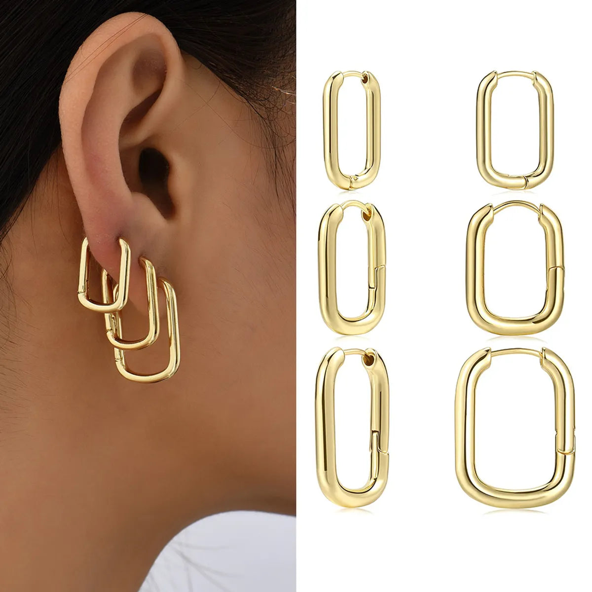 1 Pair Simple Style Heart Shape Plating Copper Earrings