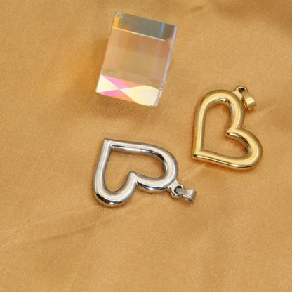 1 Piece Stainless Steel Enamel 18K Gold Plated Heart Shape