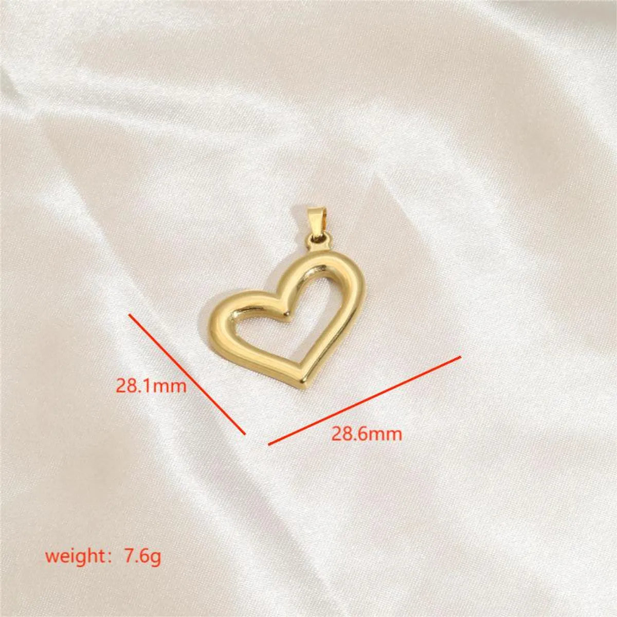 1 Piece Stainless Steel Enamel 18K Gold Plated Heart Shape