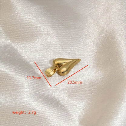 1 Piece Stainless Steel Enamel 18K Gold Plated Heart Shape