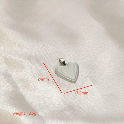 1 Piece Stainless Steel Enamel 18K Gold Plated Heart Shape