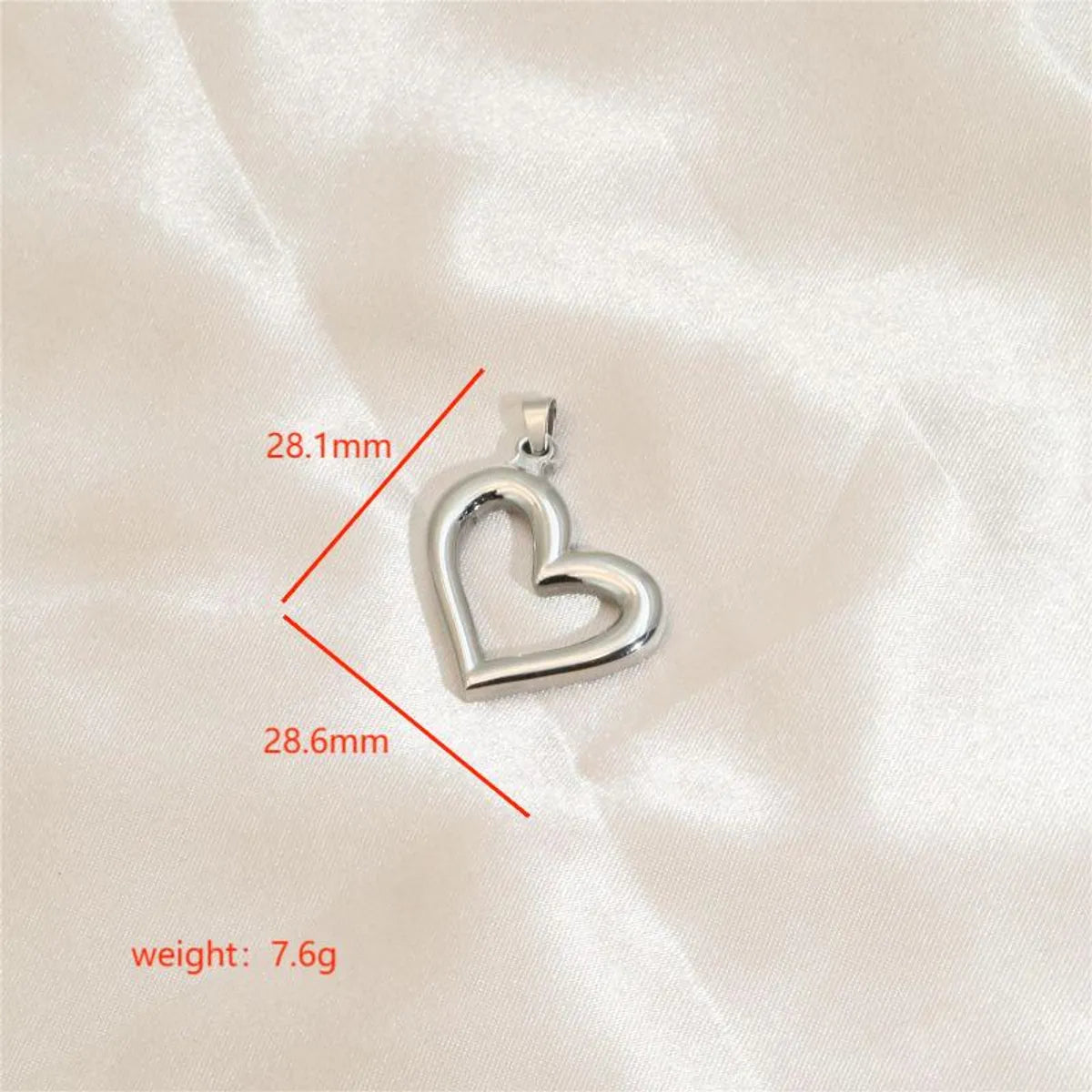 1 Piece Stainless Steel Enamel 18K Gold Plated Heart Shape