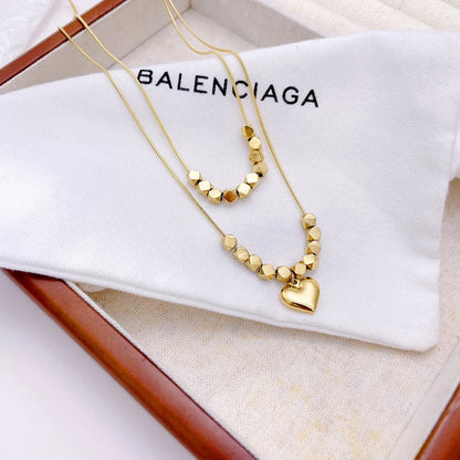 Simple Style Heart Shape Stainless Steel Gold Plated Pendant Necklace In Bulk