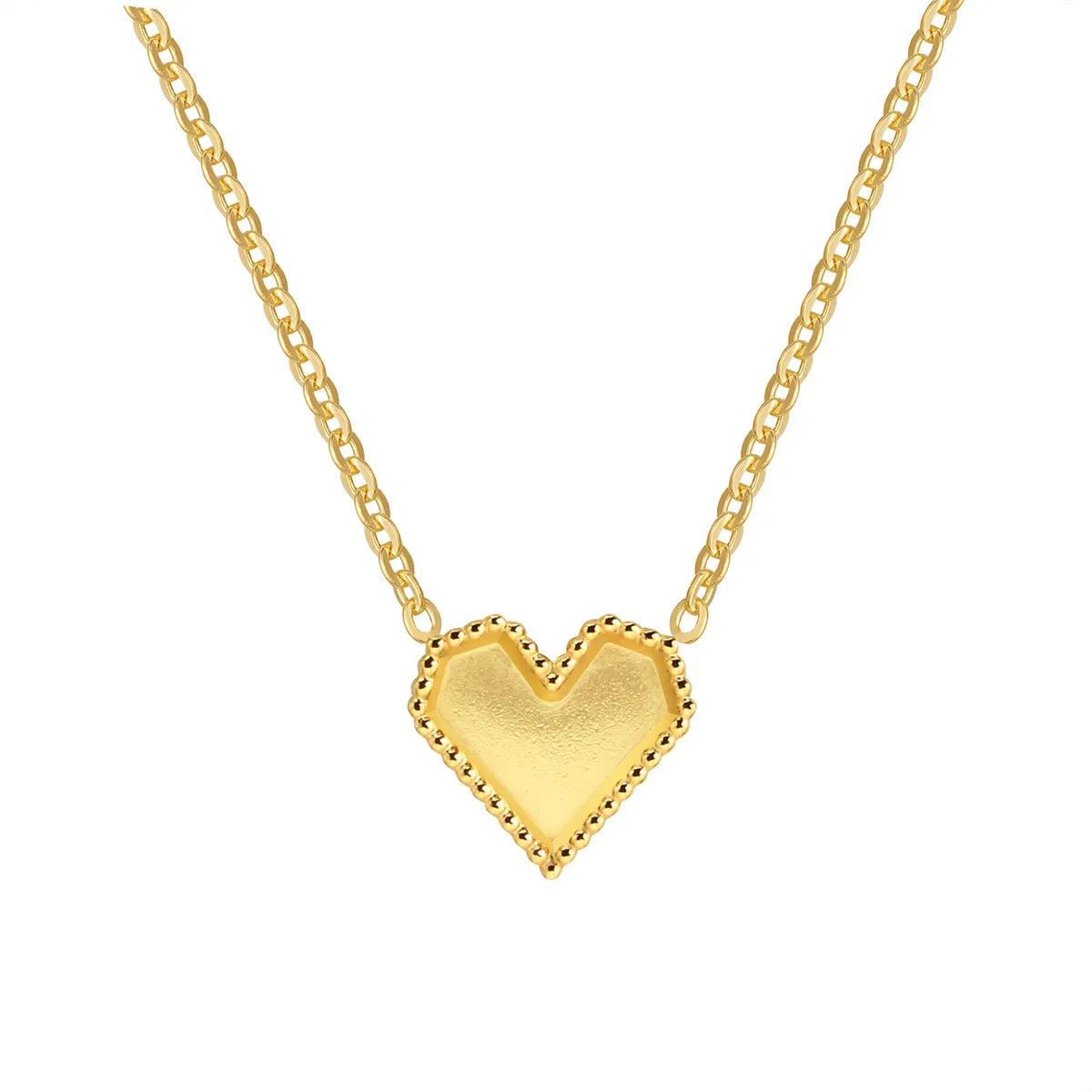 Simple Style Heart Shape Stainless Steel Pendant Necklace In Bulk