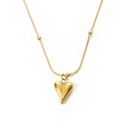 Simple Style Heart Shape Stainless Steel Plating 18k Gold Plated Bracelets Necklace