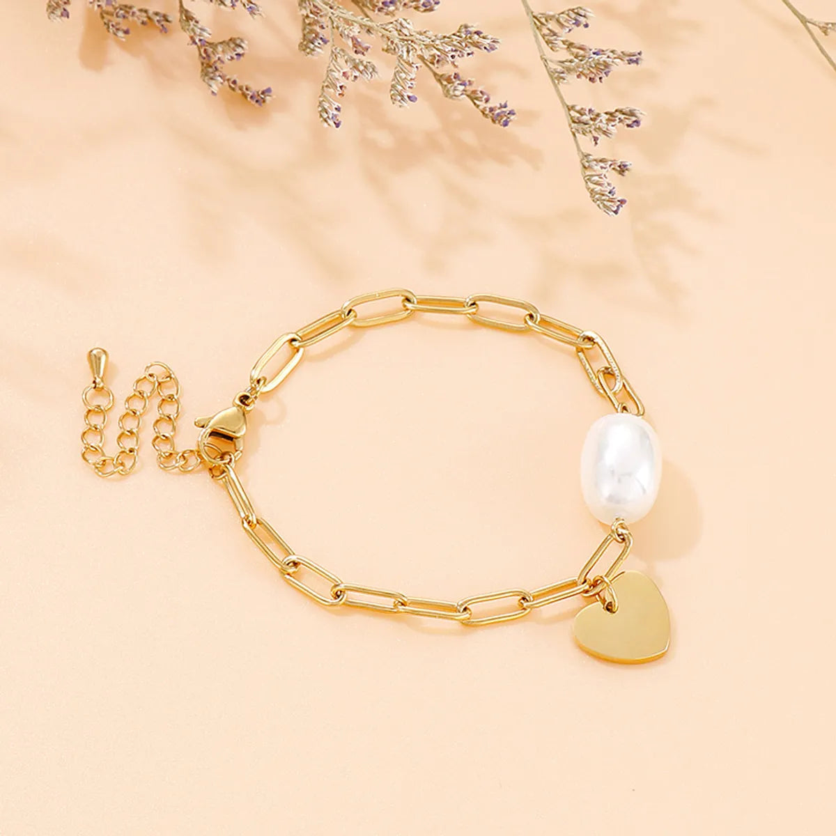 Simple Style Heart Shape Stainless Steel Plating 18k Gold Plated Bracelets